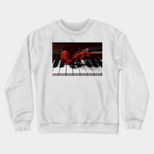 Violin Scroll On Piano Keys Crewneck Sweatshirt